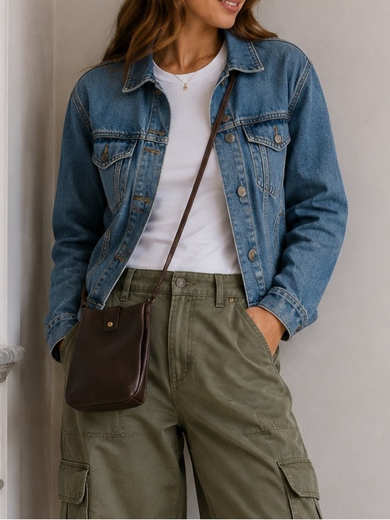 Handbags - Vintage Brown Leather Mini Crossbody Bag Adjustable Strap Unisex